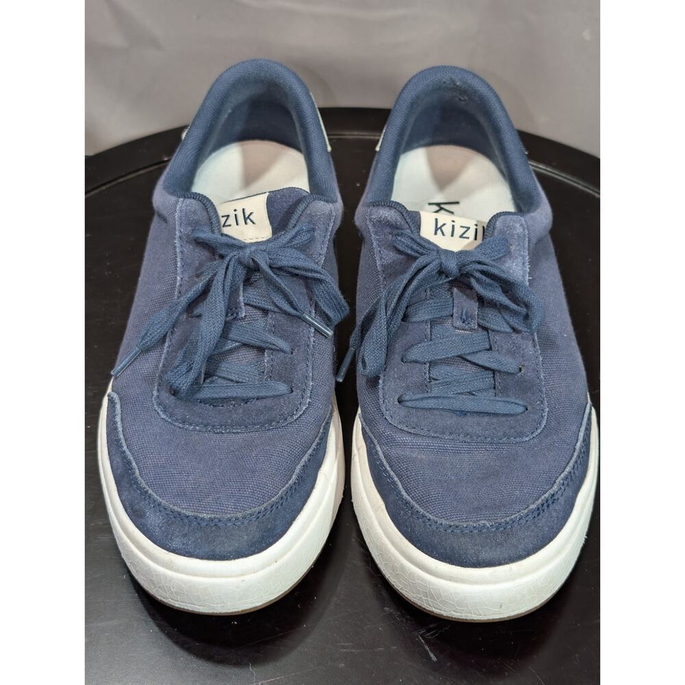 Kizik Shoes Women's 9 Mens 10 Blue Prague Hands Free Sneakers Suede Canvas - Picture 2 of 9